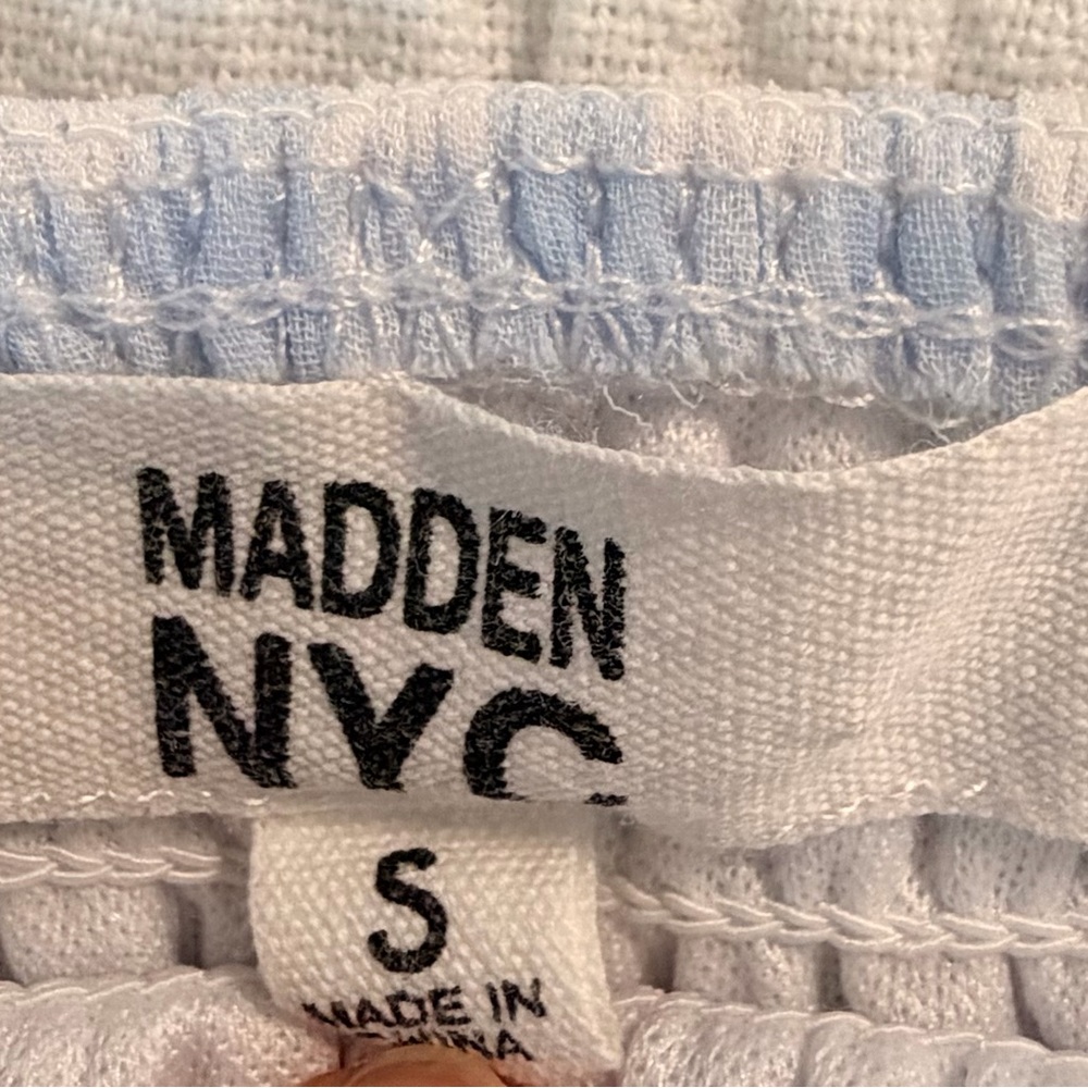 Madden NYC Light Blue Checkered Mini Dress – Wear On or Off Shoulder 💙 - Picture 3 of 8